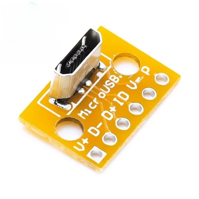 立式MiCroUSB母座PCB焊接轉接板焊接插座180度豎立母頭測試板