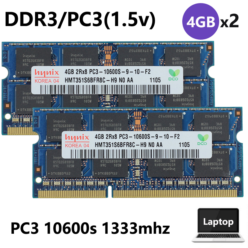 適用於海力士 8GB(4GBx2pcs) DDR3 1333mhz 2Rx8 PC3-10600s 1.5V(正常電壓)