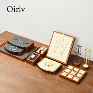 Oirlv 實木飾品收納架 戒指耳環展示架 手鍊項鍊陳列托盤 珠寶店專用展示架套裝