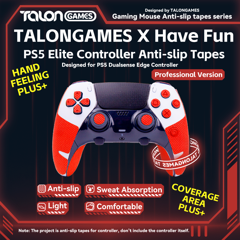 TALONGAMES 專業版防滑貼 兼容 Playstation 5 DualSense Edge 控制器防滑防汗保护貼