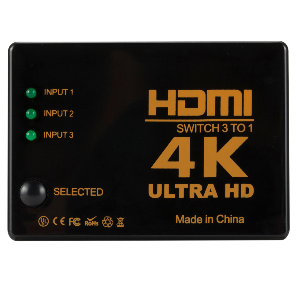 3 端口 4K*2K 1080P 切換器 HDMI 切換器選擇器 3x1 分配器盒超高清適用於 HDTV Xbox PS