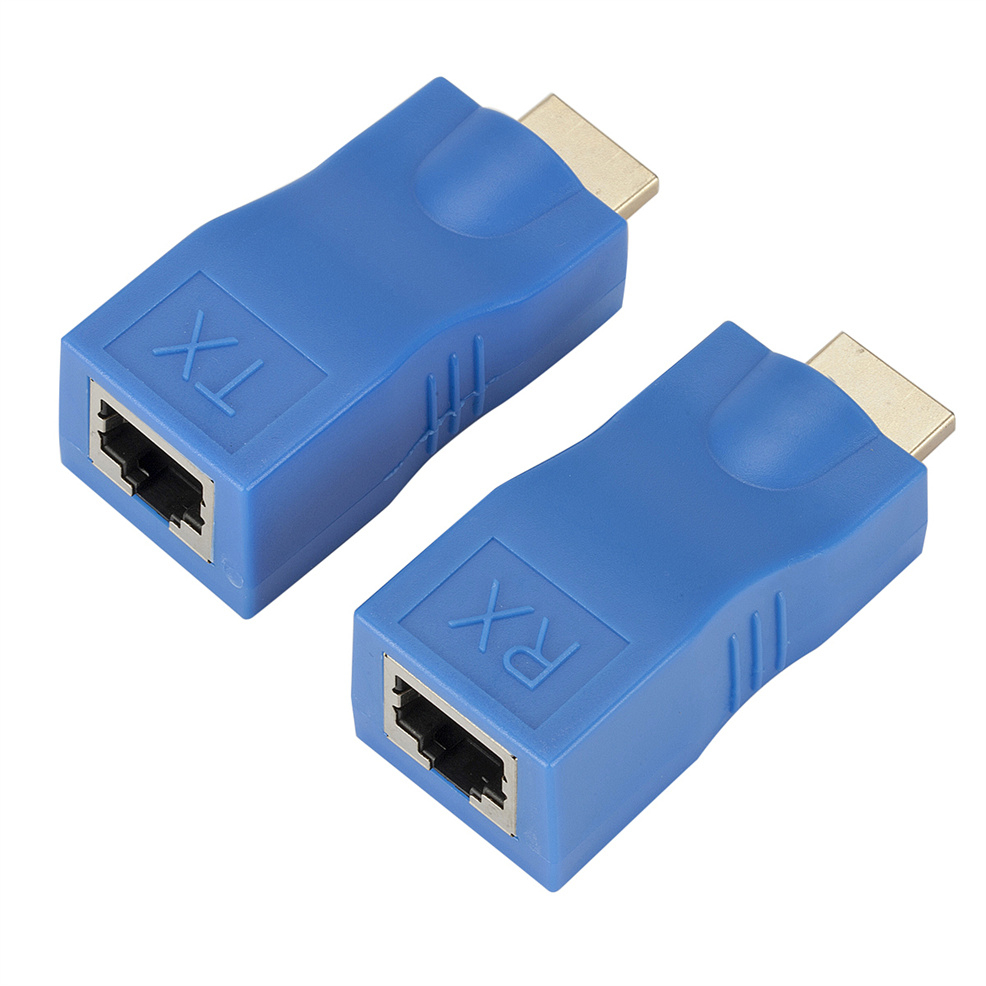4k HDMI 兼容延長器 RJ45 端口 LAN 網絡高清延長器 30m 通過 CAT5e/6 UTP LAN 以太網