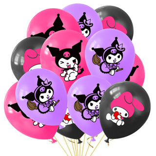 【新店大促-極速出貨】kuromi主題 12英寸派對用品庫洛米兒童生日派對裝飾 乳膠氣球套裝