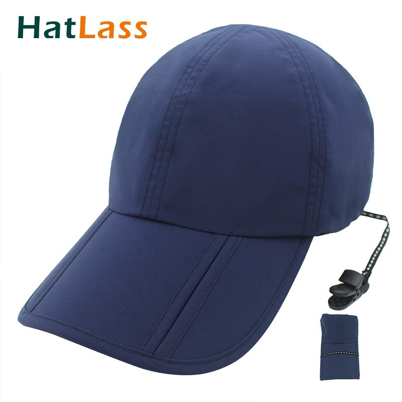 防水防紫外線棒球帽可折疊便攜棒球帽戶外運動男士女士防風帽帽子