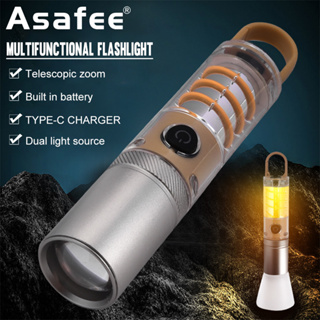 Asafee精美鑰匙扣燈便攜式usb LED手電筒CB-936工作燈30W LED/XHP50 LED內置電池800LM
