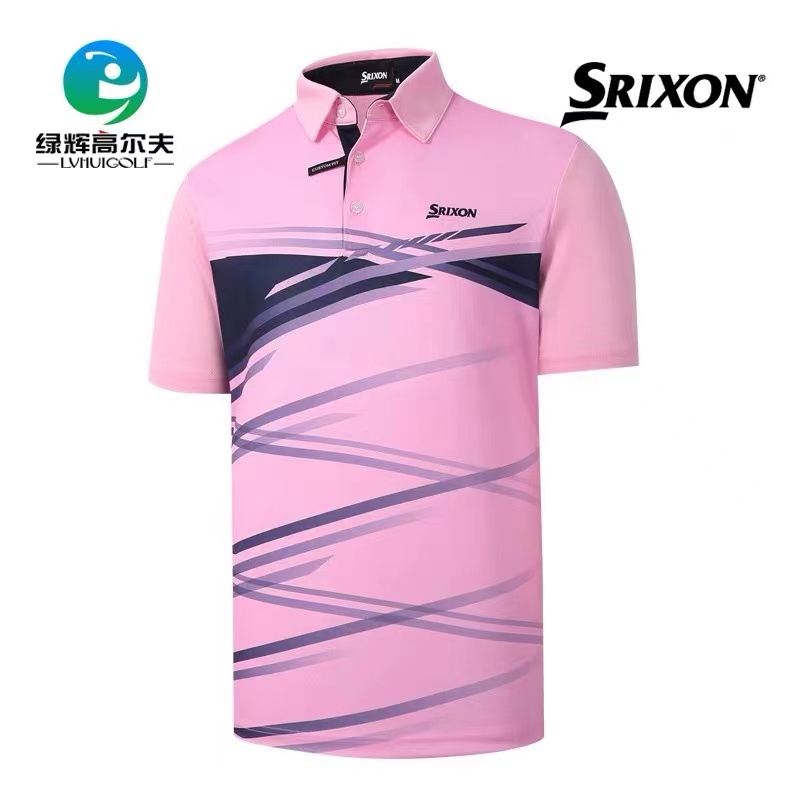 Srixon Golf Apparel 男士 POLO 領短袖 T 恤吸濕速乾夏季運動 POLO 衫