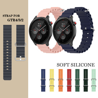 適用於華米 Amazfit GTR 4 3 2 / Pace / Stratos 海洋錶帶 22mm 矽膠錶帶