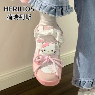 Hello Kitty 小白鞋運動鞋,可愛學生休閒板鞋