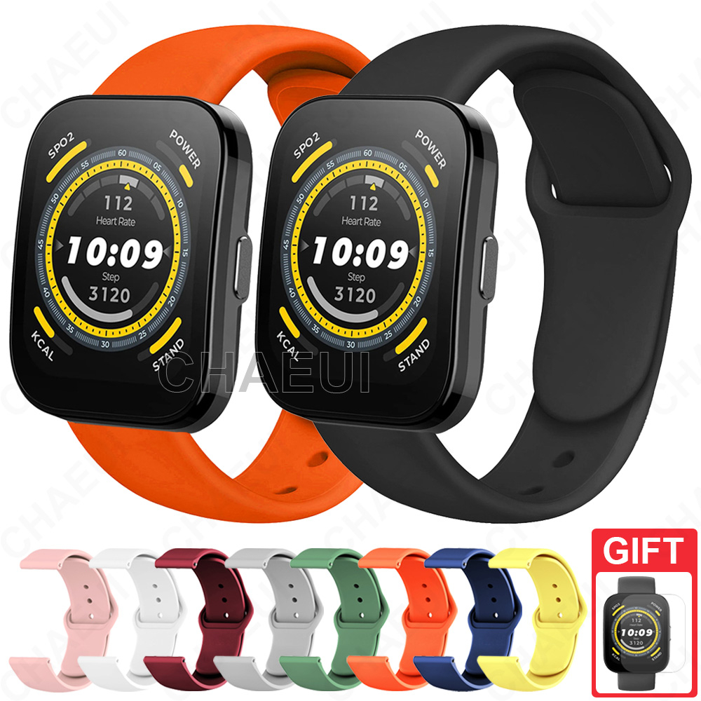 Amazfit Bip 5 錶帶 矽膠錶帶 Bip3 Pro 錶帶 GTS4 Mini GTS2 錶帶 純色透氣錶帶