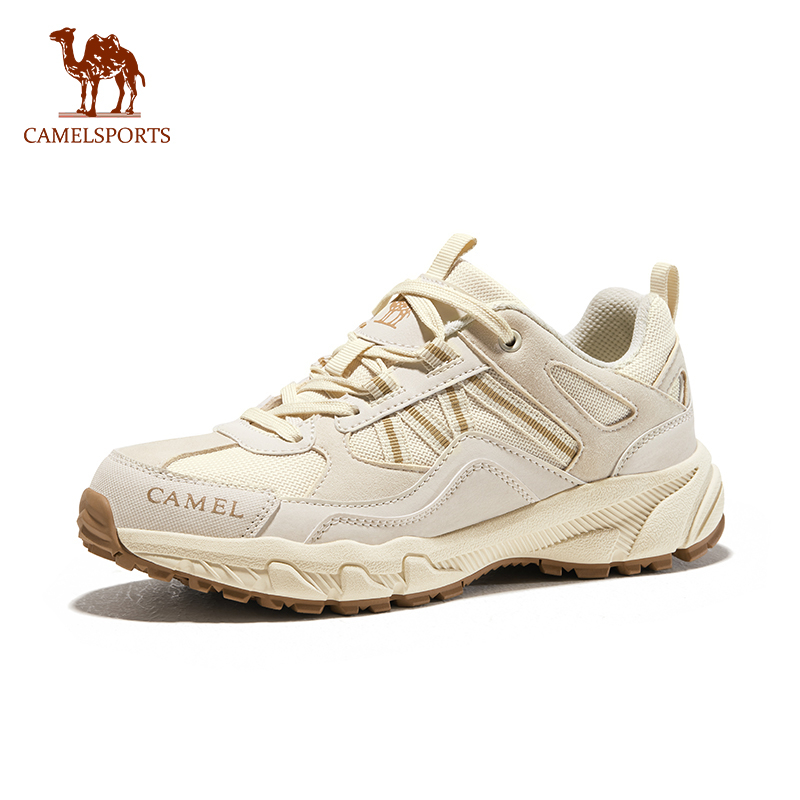 CAMEL SPORTS駱駝 登山鞋 女防水防滑徒步鞋 時尚耐磨戶外鞋 輕便透氣休閒爬山鞋
