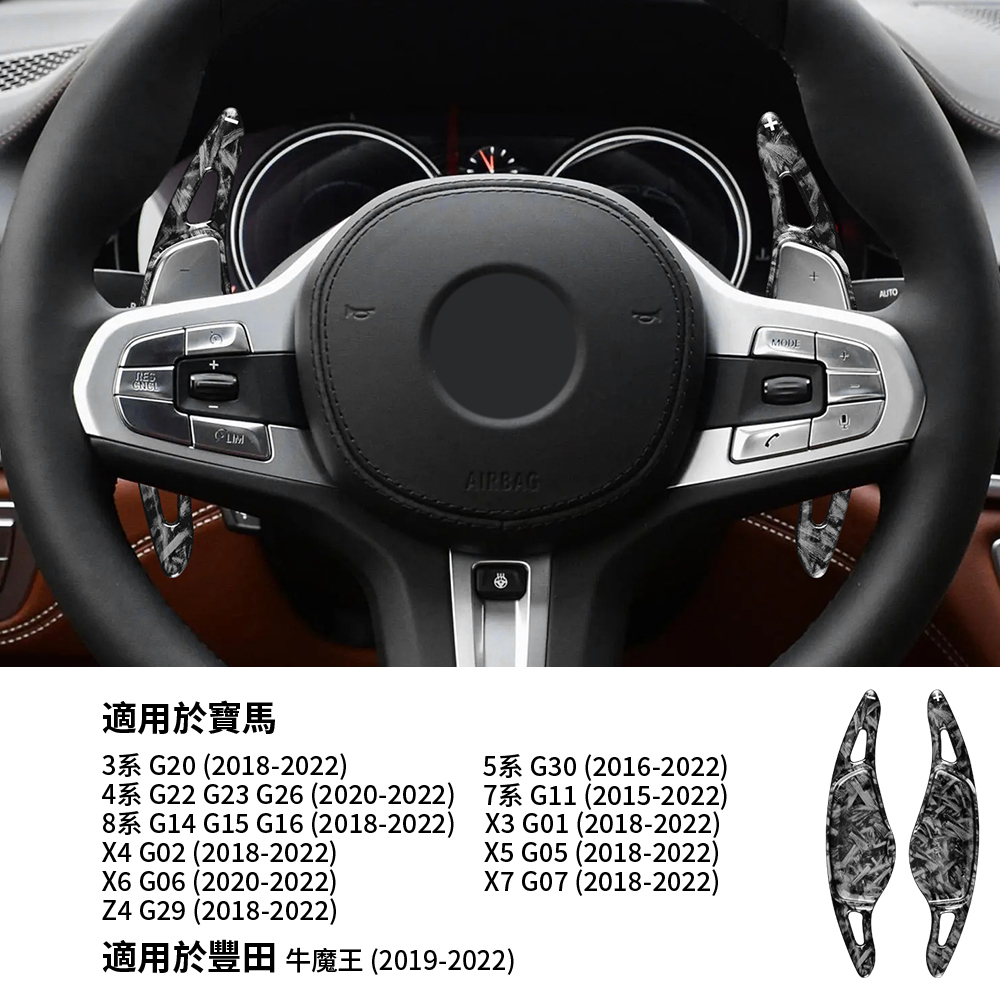 方向盤撥片 適用於寶馬 BMW G20 G30 G22 G11 G01 G02 G05 G29 碳纖紋 ABS鍛造紋撥片