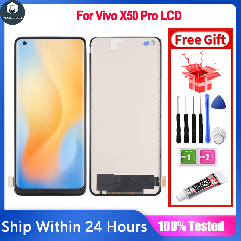 適用於 Vivo X50 Pro LCD 屏幕顯示觸摸屏數字化儀組件更換零件的原裝 LCD