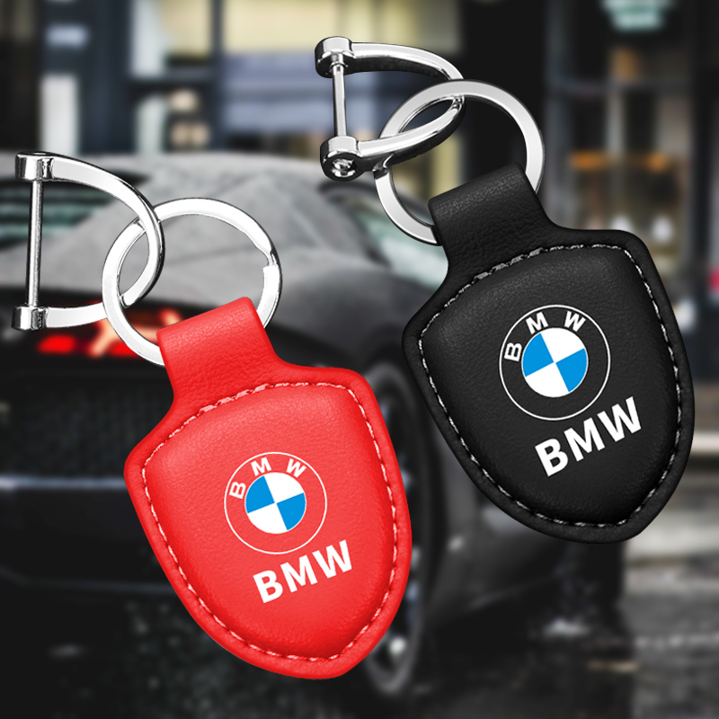 BMW 1 件高品質皮革汽車鑰匙扣合金環汽車標誌鑰匙挂件適用於寶馬 E61 E90 E82 E70 E71 E87 E8