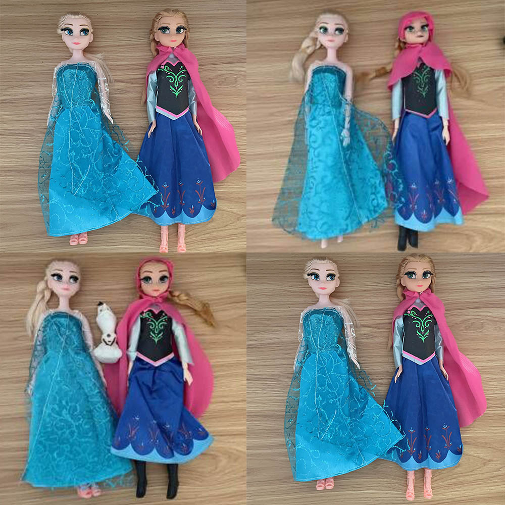 2 件/套 30 厘米迪士尼動漫電影莫阿娜冰雪奇緣女王公主艾爾莎安娜人偶可動模型娃娃玩具蛋糕人偶娃娃禮物家居裝飾生日禮物
