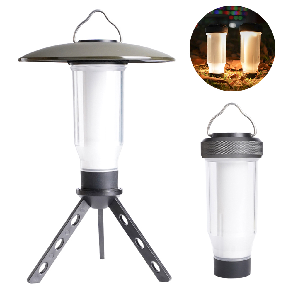 Zane arts 燈 便攜式野營燈 帶燈架 USB可充電 8種照明模式 野營燈 戶外帳篷燈 LED手電筒