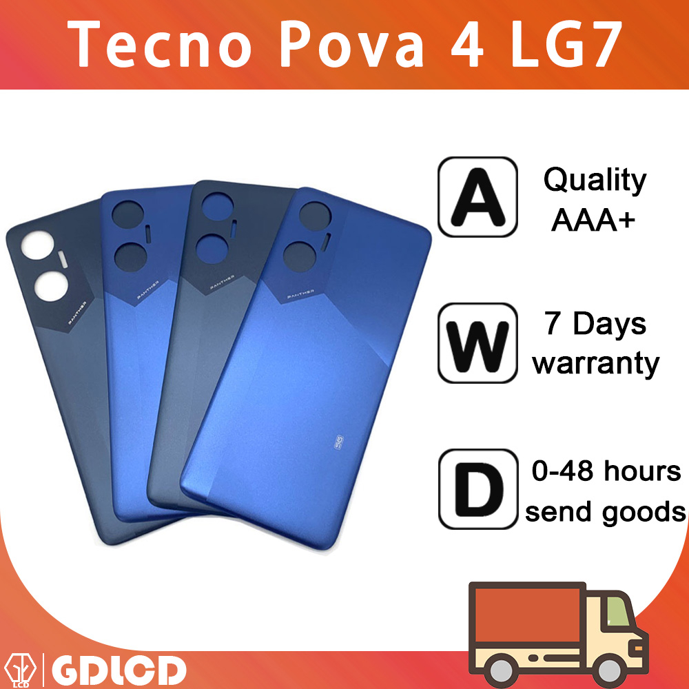 Tecno Pova 4 LG7n LG7 背面電池蓋外殼維修零件的 AAAA 質量