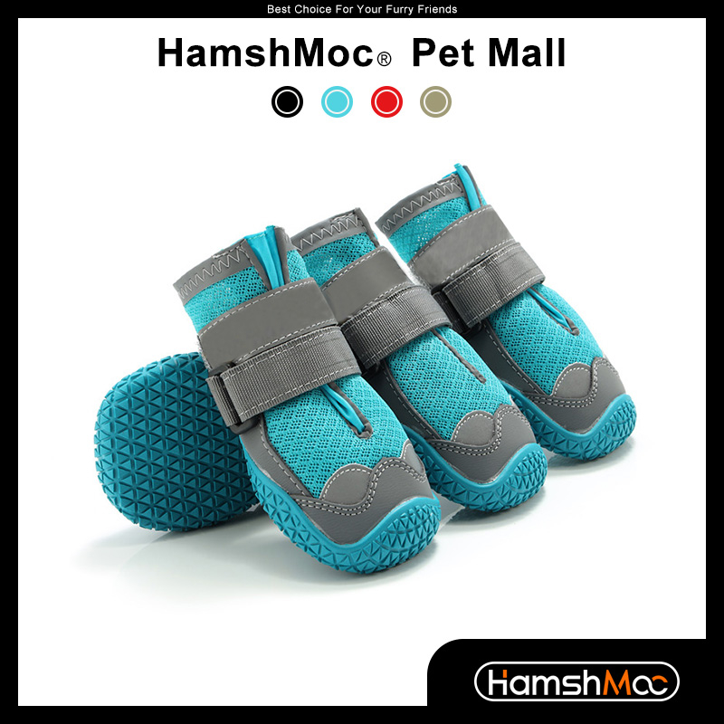 HamshMoc 寵物鞋 狗鞋 透氣 反光 防滑 耐磨 四季可用 高端犬用外出戶外鞋套腳套 小中大型犬【現貨速發】
