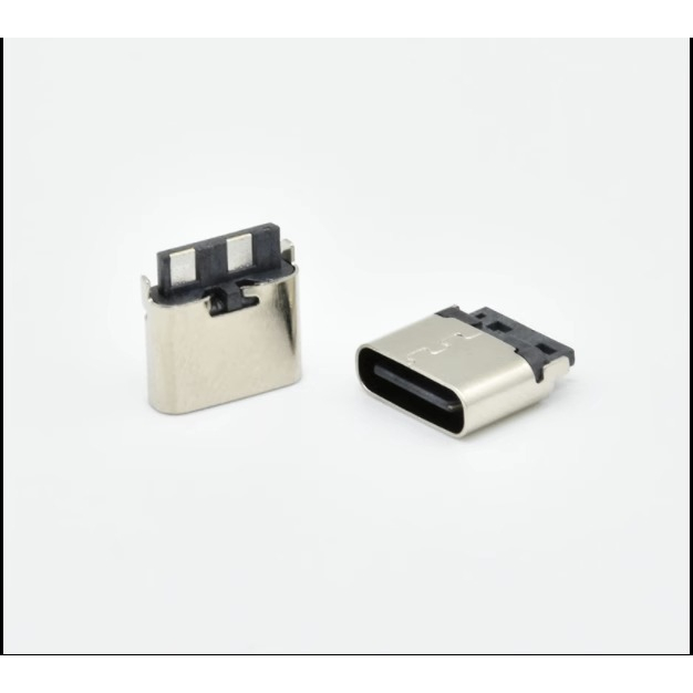 Type-c母座直插插座USB 2P焊線式快充接頭H6.5mm TYPE-C 3.1快充
