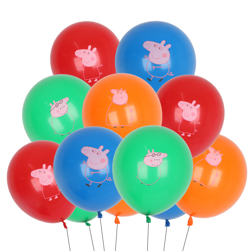 【新店48h出貨】Bobo兒童寶寶生日派對佈置男孩女孩12寸佩奇忍者乳膠氣球派對裝飾 兒童玩具 氣球裝飾