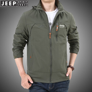 Jeep SPIRIT 1941 ESTD 男士風衣軍場夾克外套男士戰術防水飛行員外套連帽衫男士狩獵軍裝
