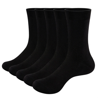 大唐襪業 大尺碼男士素色黑色襪子透氣工作大腳襪子長襪子