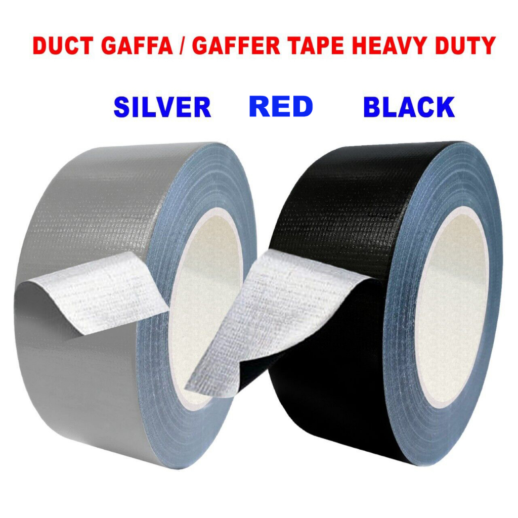 多用途強力膠帶防水 Gaffer Duck Repair 重型布黑色/紅色/銀色長 50 米 x 寬 10mm~60mm