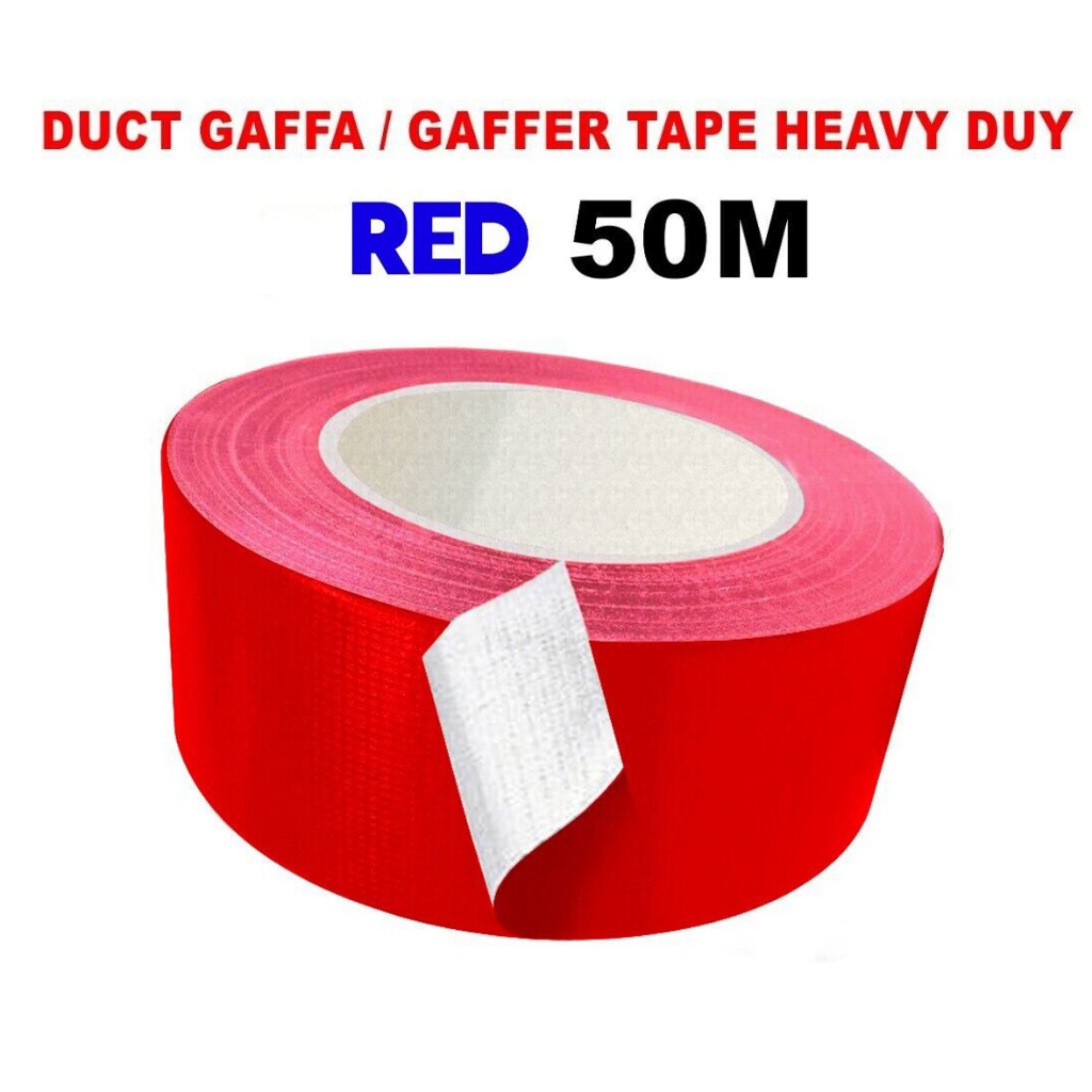 紅色膠帶多用途強力防水Gaffer Duck Repair重型布長50米x寬10mm~60mm