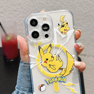 Lightning Pikachugun Ghost 圖片設計磁性手機殼支持無線充電適用於 iphone 15 Pro