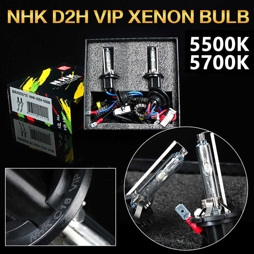 Nhk D2H 5500K/5700K VIP HID 氙氣燈泡頭燈替換汽車配件高品質超亮 VS LED