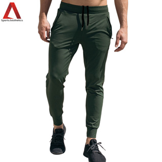 男士健身運動慢跑褲 素色 簡約 四個拉鍊口袋 棉質 彈力 舒適 休閒 跑步褲 現貨