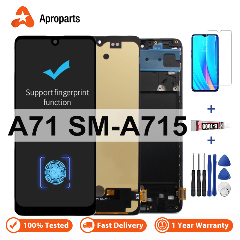 SAMSUNG Amoled 適用於三星 Galaxy A71 A715 SM-A715F/DS LCD 顯示屏觸摸屏數