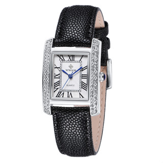 Wwoor 頂級品牌手錶女士手錶時尚白色皮革女士手錶防水 Quarzt Watch-8806