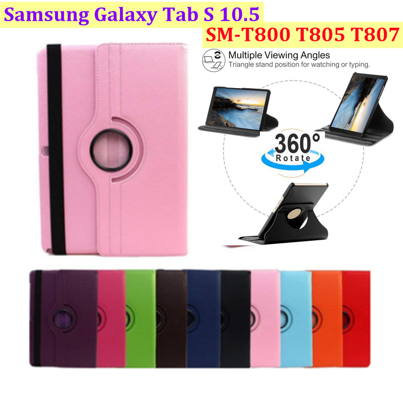 SAMSUNG 三星 Galaxy Tab S 10.5 保護套 SM-T800 T805 T807 平板電腦旋轉皮革翻