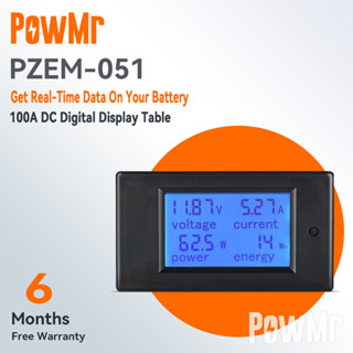 PowMr 0-100A DC 萬能數顯表帶 LCD 背光顯示屏 數字電流電壓功率表適用於太陽能電池 PZEM-051