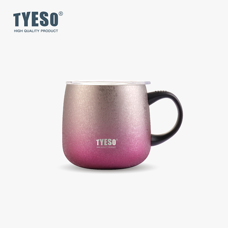 TYESO TS-8760/TS-8761(355ml/473ml)304 不銹鋼保溫杯漸變咖啡杯