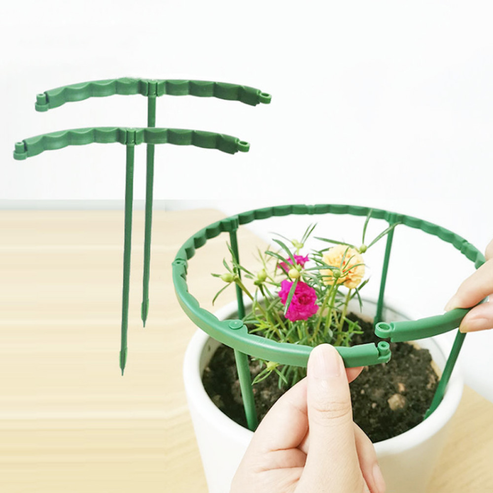 4pcs/1 PC DIY 半圓形植物花托樁架花園溫室果園盆景塑料佈置固定桿架園藝用品