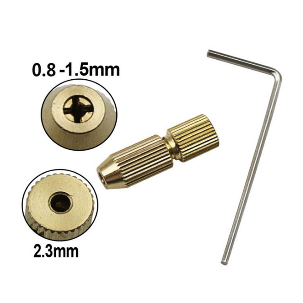 2.3mm 黃銅電鑽軸夾具自緊式用於迷你小型0.8mm-1.5mm 微型鑽頭夾具木工手電鑽夾頭