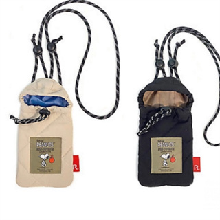 日本新款 史努比 卡通可愛絲綿掛繩手機包 羽絨服造型特色小巧斜背包