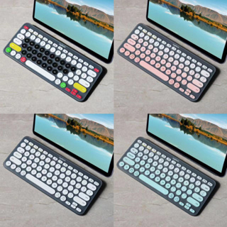 適用於羅技鍵盤 彩色粉色黑色鍵盤膜 鍵盤保護膜保護套