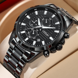 Crrju 男士手錶頂級奢華新設計時尚原創品牌不銹鋼腕帶日期記錄商務風格夜光指針石英機芯 2308