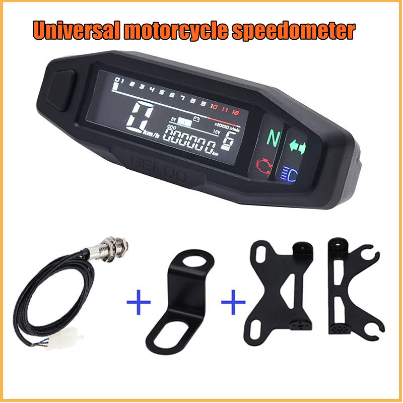 最新摩托車車速表油表轉速表通用數字儀表儀表板轉向信號燈指示燈