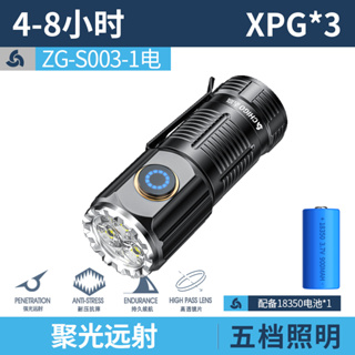 CHIGO微笑鯊牌旗下品牌 ZGS003 迷你爆亮手電筒 便攜式小手電筒帶筆夾USB充電防水戶外露營登山遠足照明耐用