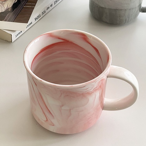 ins風馬克杯 摩卡大理石紋釉下彩 陶瓷杯 牛奶咖啡杯 馬克杯
