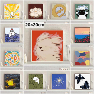 Drofe 20x20cm 帶框兒童繪畫數字繪畫卡通油畫裝飾掛畫