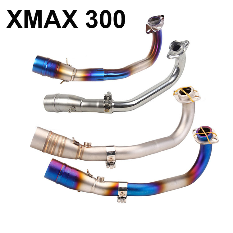 適用雅馬哈YAMAHA XMAX300改裝不銹鋼前段排氣管 Xmax250前段連接管 無損直裝