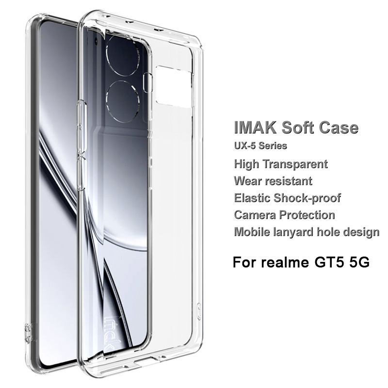iMak Realme GT5 5G 矽膠 後蓋保護殼 真我 Realme GT5 5G 加厚防震 透明 軟套 保護套