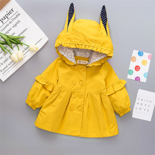 春秋新款簡約純色女寶寶外套/外套保暖防風兒童長袖衣服(0-4歲)