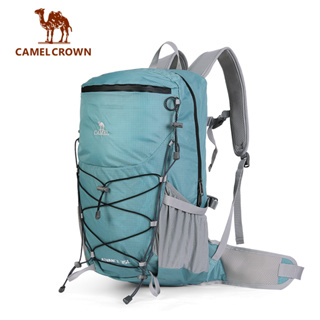 CAMEL CROWN駱駝 運動後背包 35L大容量多功能戶外旅遊揹包防潑徒步爬山後背包