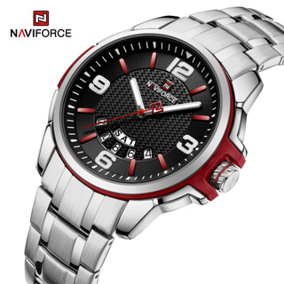 Naviforce 9215 休閒男士石英手錶不銹鋼錶帶商務手錶防水夜光時鐘