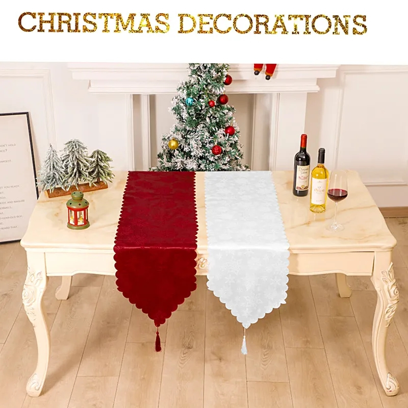 180cmx34cm 新年編織桌旗桌旗罩酒店餐廳婚禮派對聖誕家居裝飾桌布